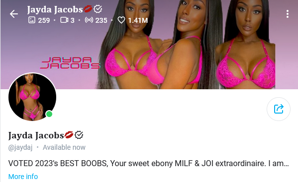 Jayda Jacobs the best ebony OnlyFans girl